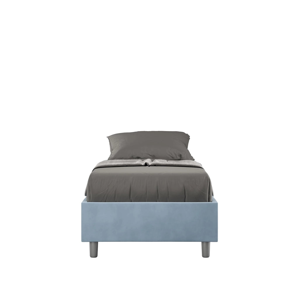 Letto 1 Piazza e Mezzo Sommier 120x200 cm con Rete Azelia Azzurro