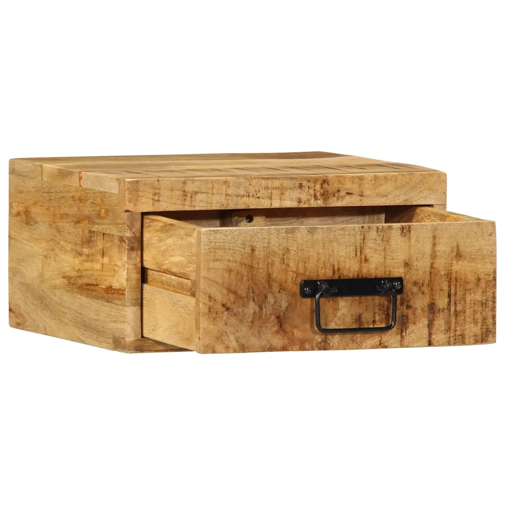 Comodini da Parete 2pz in Legno Grezzo Massello di Mango 4017455