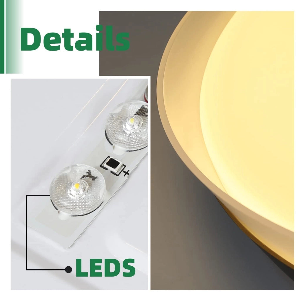 ZMH Lampada da soffitto plafoniera LED moderna nera 36W dimmerabile telecomando