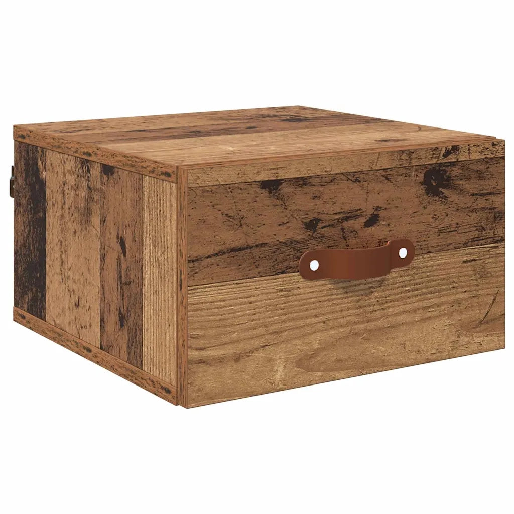 Mobiletto da comodino a parete Legno vecchio 35 x 35 x 20 cm 882335