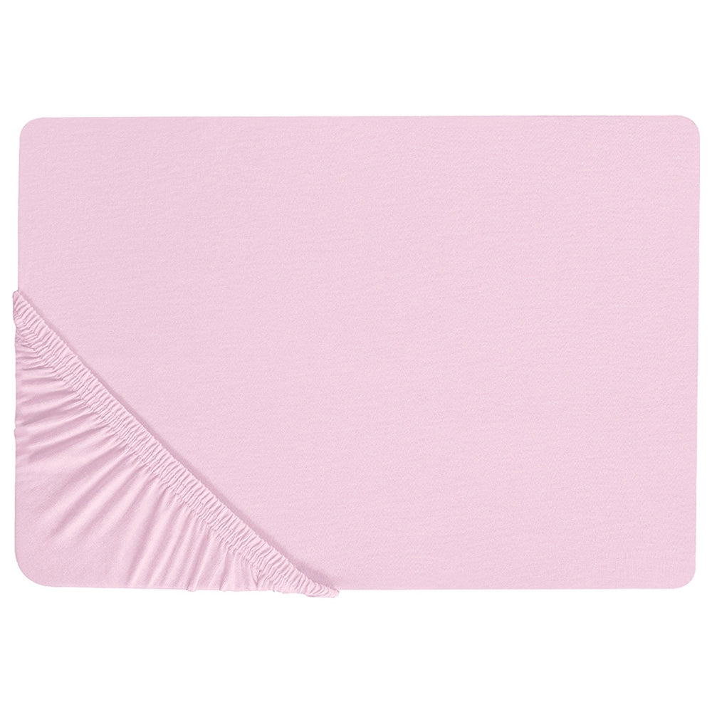 Lenzuolo con angoli cotone rosa pastello 200 x 200 cm con bordi elastici modello classico a tinta unita camera da letto classica