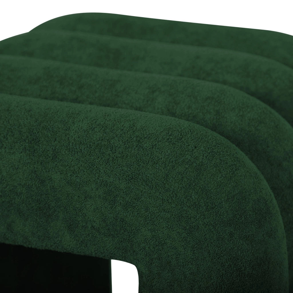 Set 2 pouf contemporanei in tessuto, verde scuro