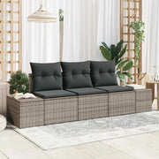 Set di divani con cuscino 3 pcs Grigio polyrattan 3346919
