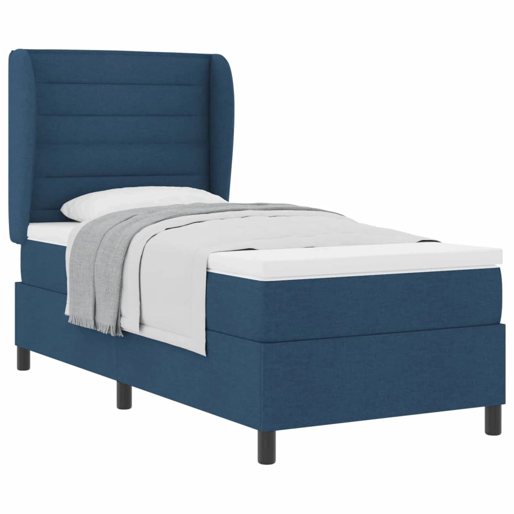 Letto a molle con materasso Blu 90 x 200 cm Tessuto 3340486