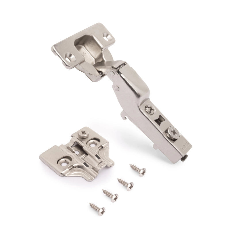 Lotto di 20 cerniere mezzo collo X92 con chiusura soft e basette a vite, altezza 0, Acciaio, Nichelato