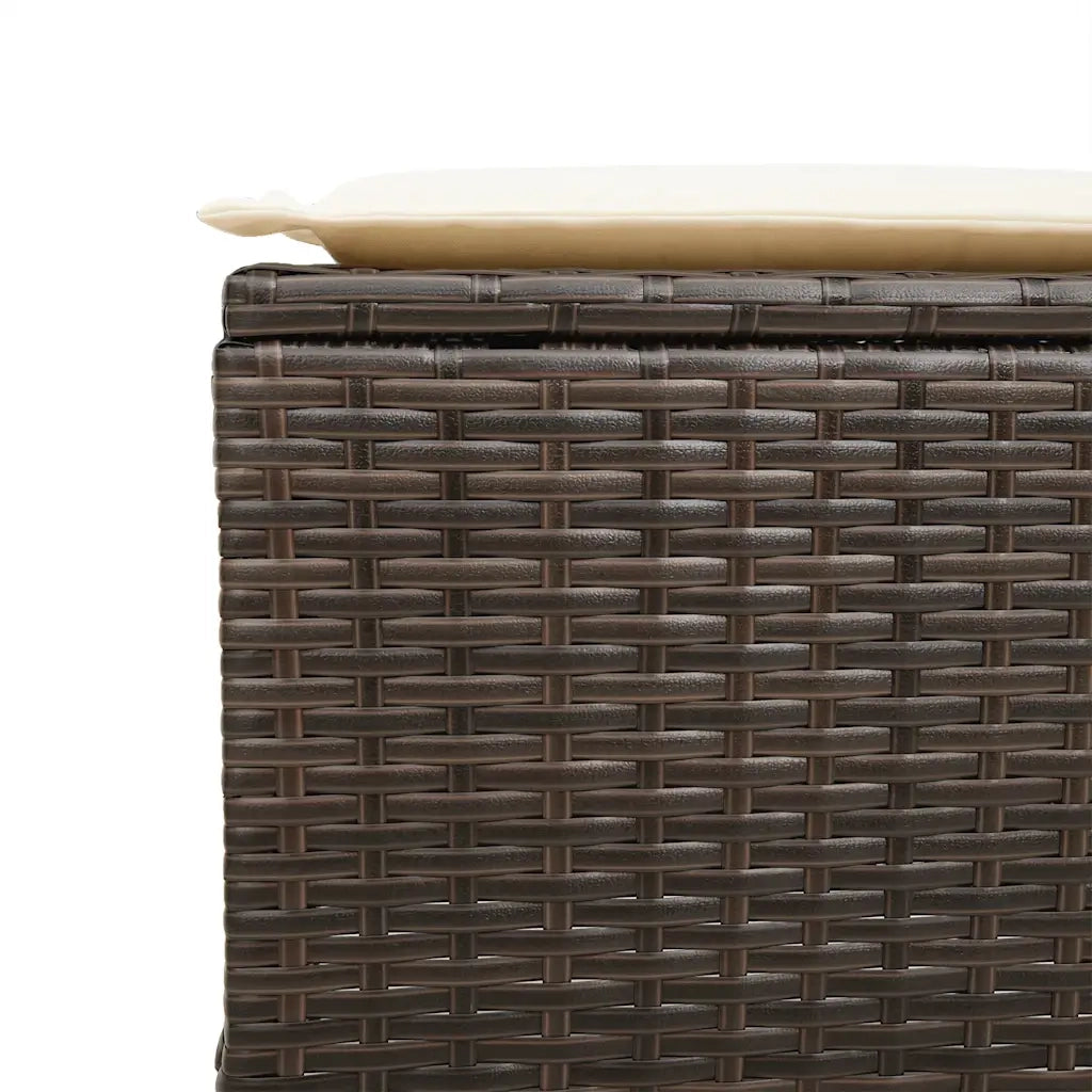 Set Divano da Giardino 4 pz con Cuscini Marrone in Polyrattan 4103864