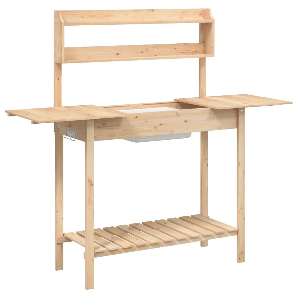 Tavolo Invaso con Lavello-Tavolino per esterno 47,5x44x139,5 cm Massello Abete