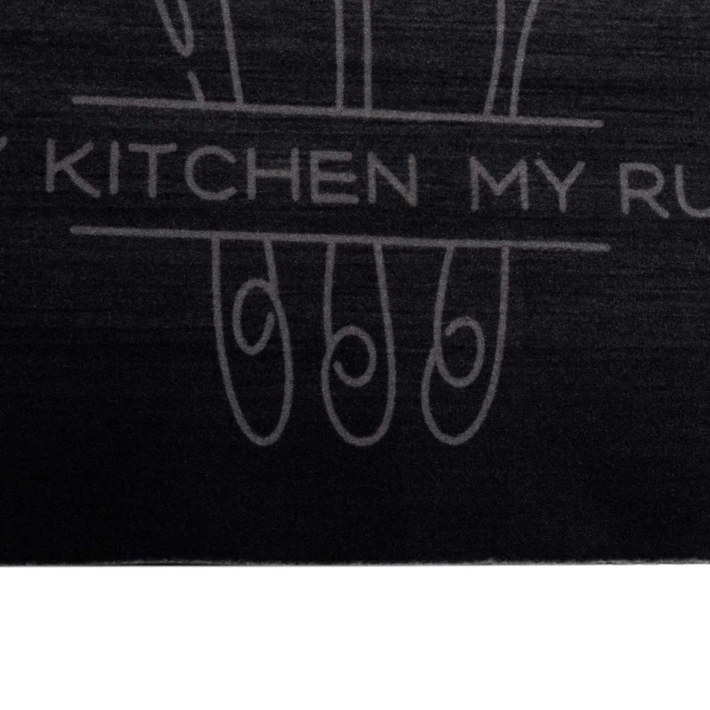 Tappeto da Cucina Nero 150 x 45 cm Velluto 42013429