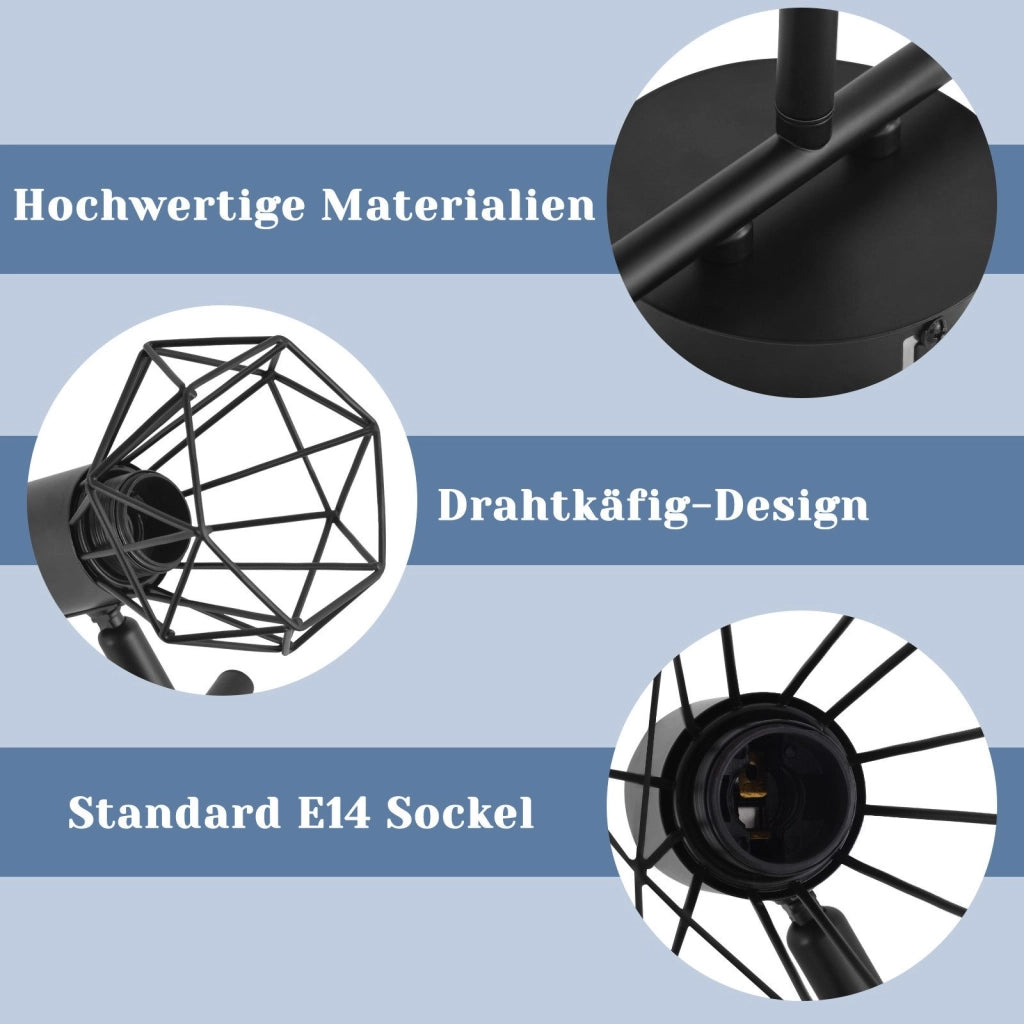 ZMH Faretto da soffitto a LED a 3 luci - lampada da soffitto retrò nera 350°