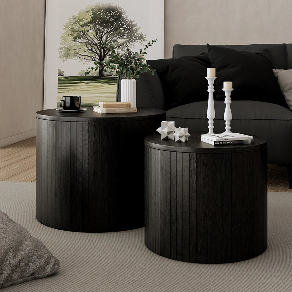 Vicco Set di tavolini Quercia/nero 48 x 48 cm 2 parti