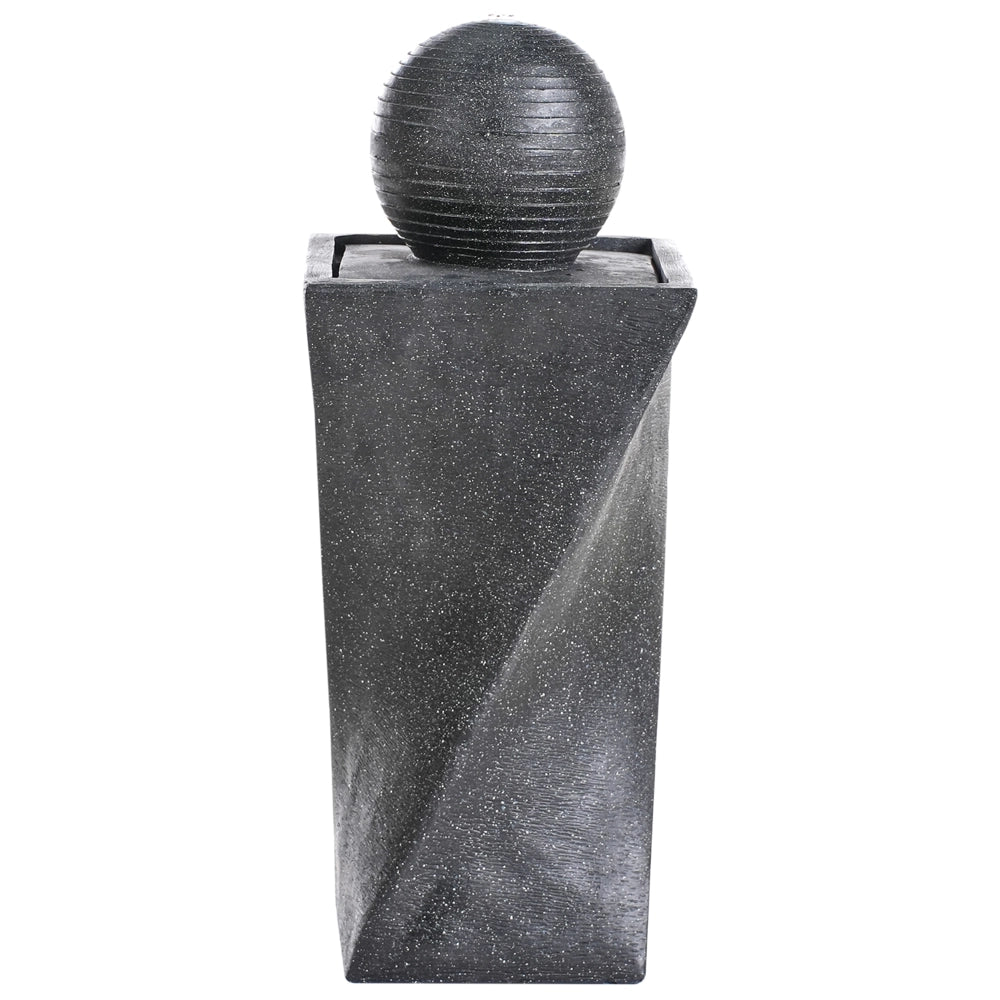 Fontana da Esterno ad acqua in Resina Grigia con Luce LED Design Moderno