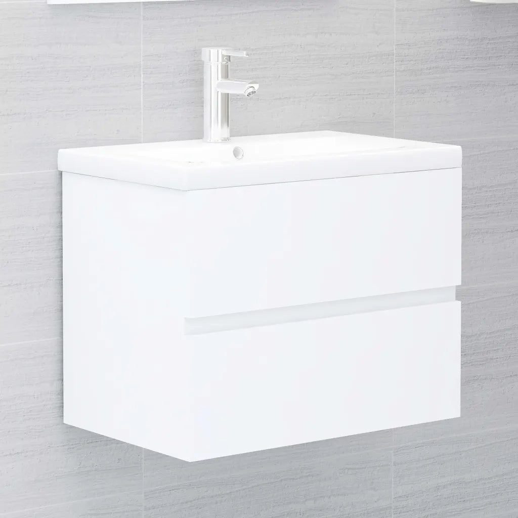 Mobile Lavabo-Armadietto da bagno Bianco 60x38,5x45 cm in Legno Multistrato