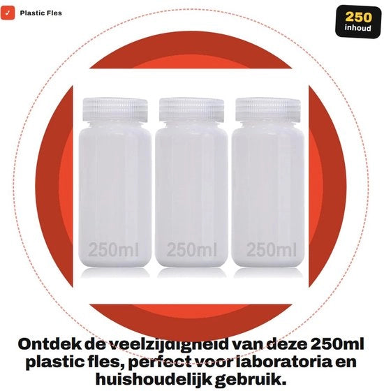 Contenitore per conservazione alimentare 250ml - Materiale HDPE - Bocca larga - Resistenze chimica - Stoccaggio alimentare - Resistente a temperature elevate fino a 120°C - Contenitore