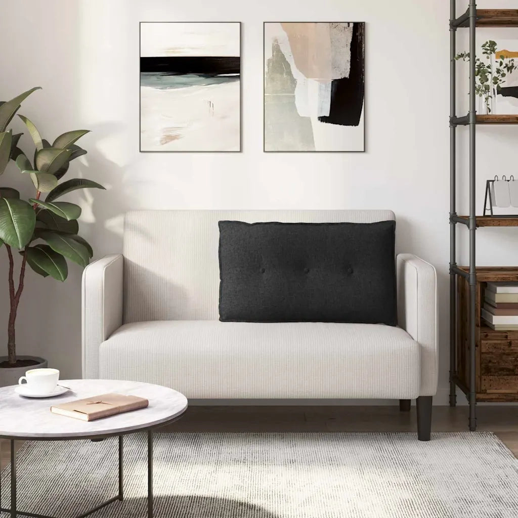 Cuscino per Schiena | Cuscino dorsale Nero 80 x 19 x 50 cm Tessuto