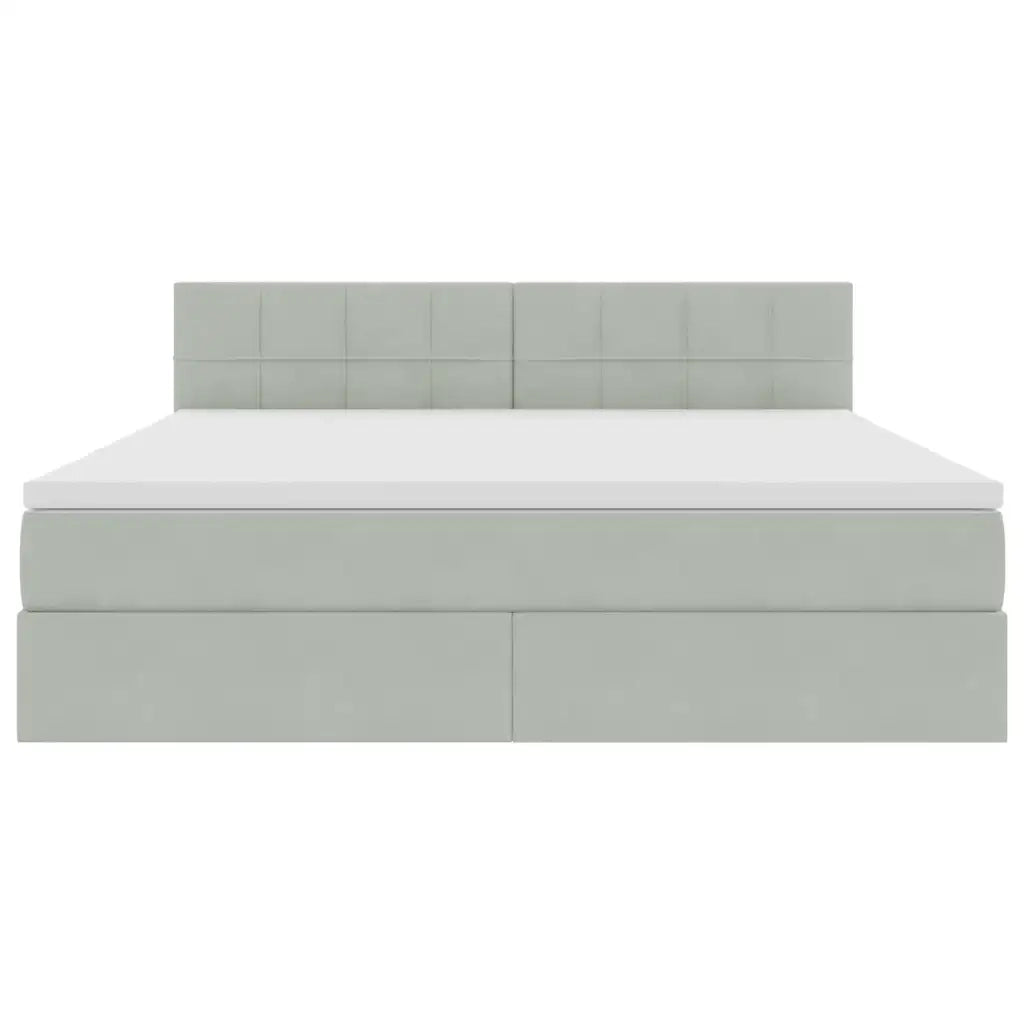 Letto con Contenitore Grigio chiaro 160 x 200 cm Velluto