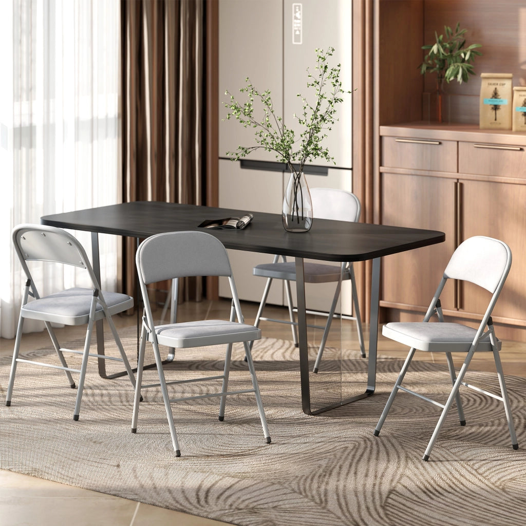 Sedia Pieghevole Imbottita ¨C Minimal ¨C Grigio Chiaro