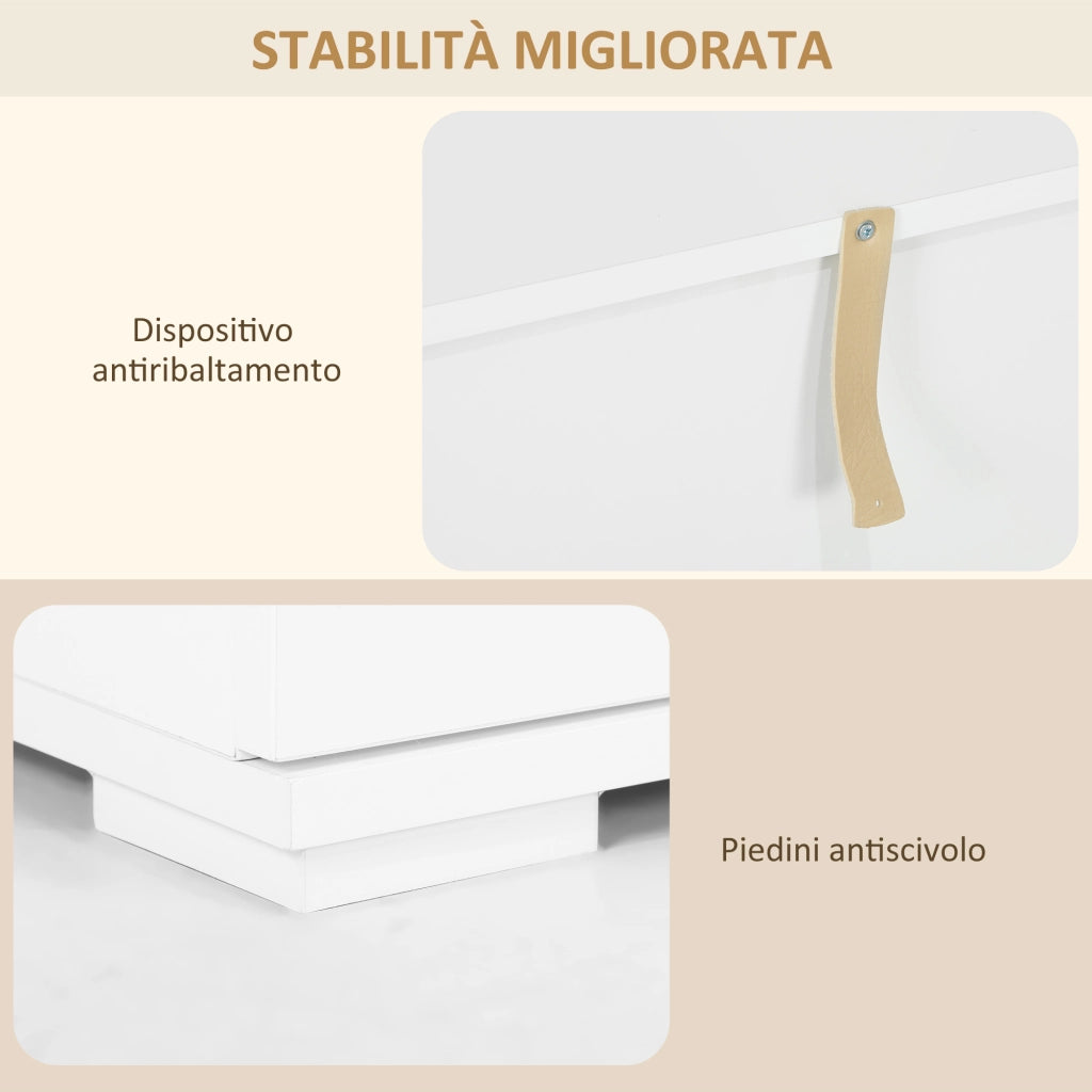 Credenza Moderna con LED ¨C zephmum ¨C Bianco, MDF, 120x34x70 cm
