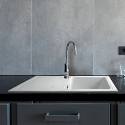 Lavello 86x50 cm da incasso in ceramica una vasca - Bianco