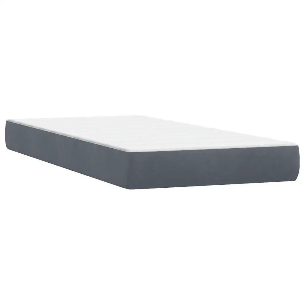 Giroletto a Molle con Materasso Grigio Scuro 80x220 cm Velluto 3316234