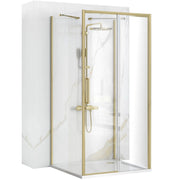 Cabina Doccia A Parete Rea Rapid Slide Brush Gold 110x100
