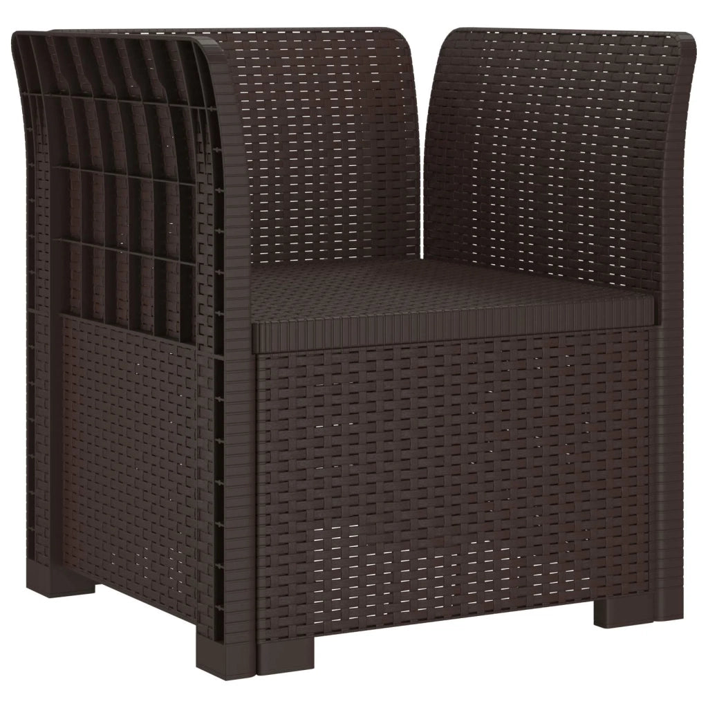Poltrona a 1 Posto con Cuscino Aspetto Rattan PP Marrone 8011859