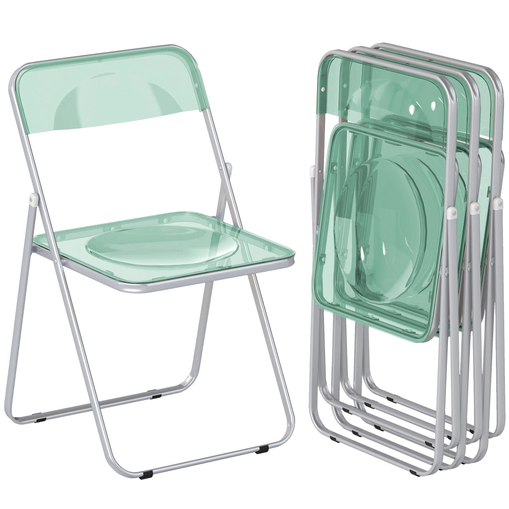Set 4 Sedie Pieghevoli ¨C Xylo ¨C Acrilico Trasparente Verde