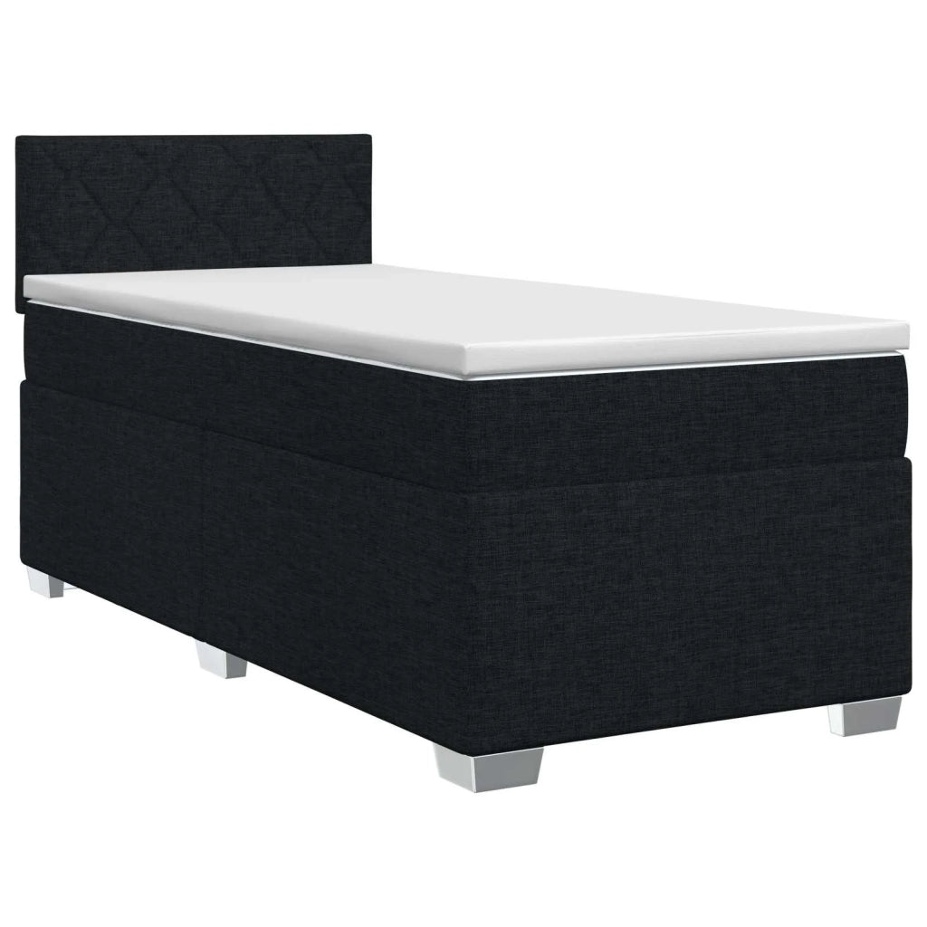 Letto box spring con materasso Nero 80 x 200 cm Tessuto 3450357
