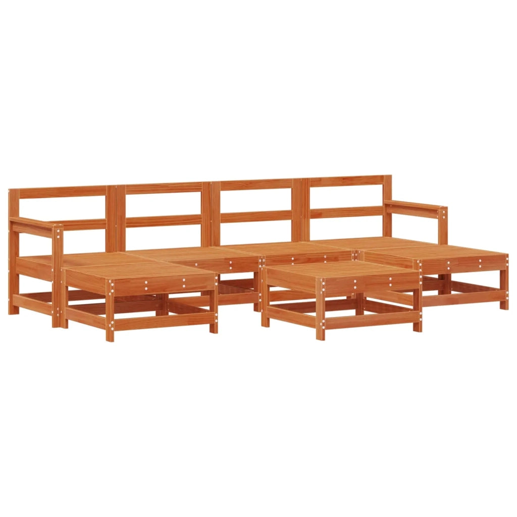 Set Lounge da Giardino 7 pcs Pino Marrone Cerato 3418108