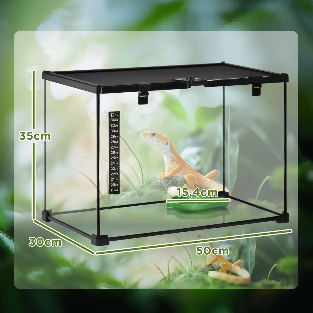 Terrario per rettili ¨C Minimal ¨C Nero 50x30x35 cm