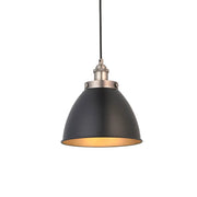 Lampada a sospensione industriale nera Ø24 E27 Franklin