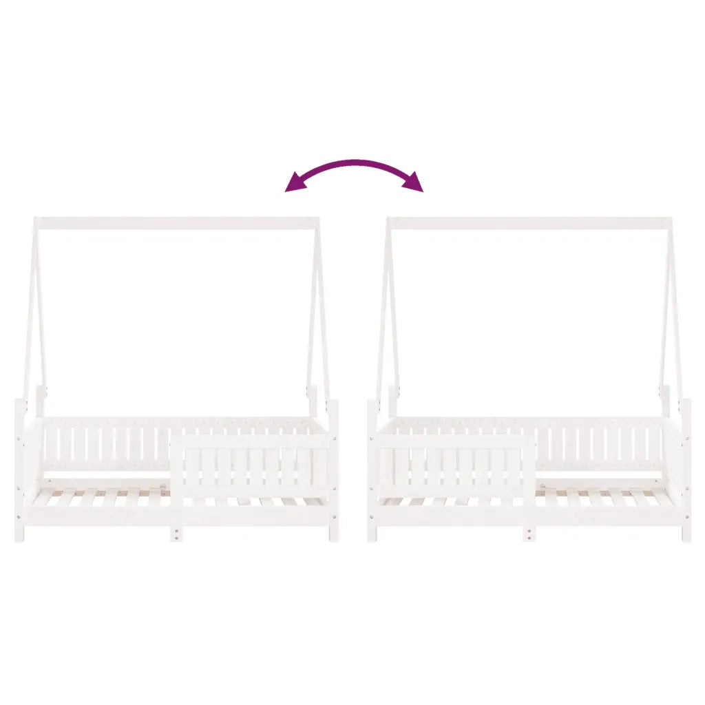 Giroletto per Bambini-Struttura Letto Bambini Bianco 70x140cm in Legno Massello di Pino 443747