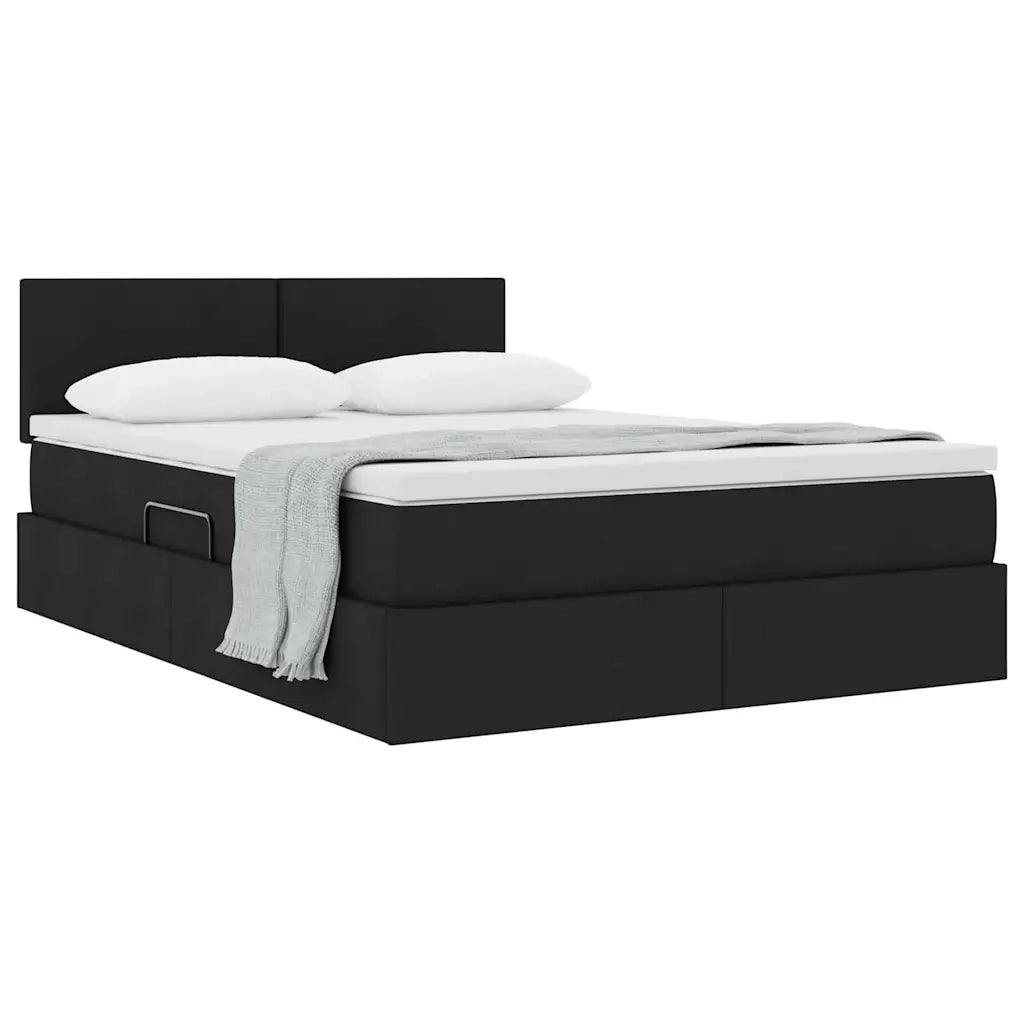 Letto con contenitore e materasso Nero 140 x 200 cm 3370451