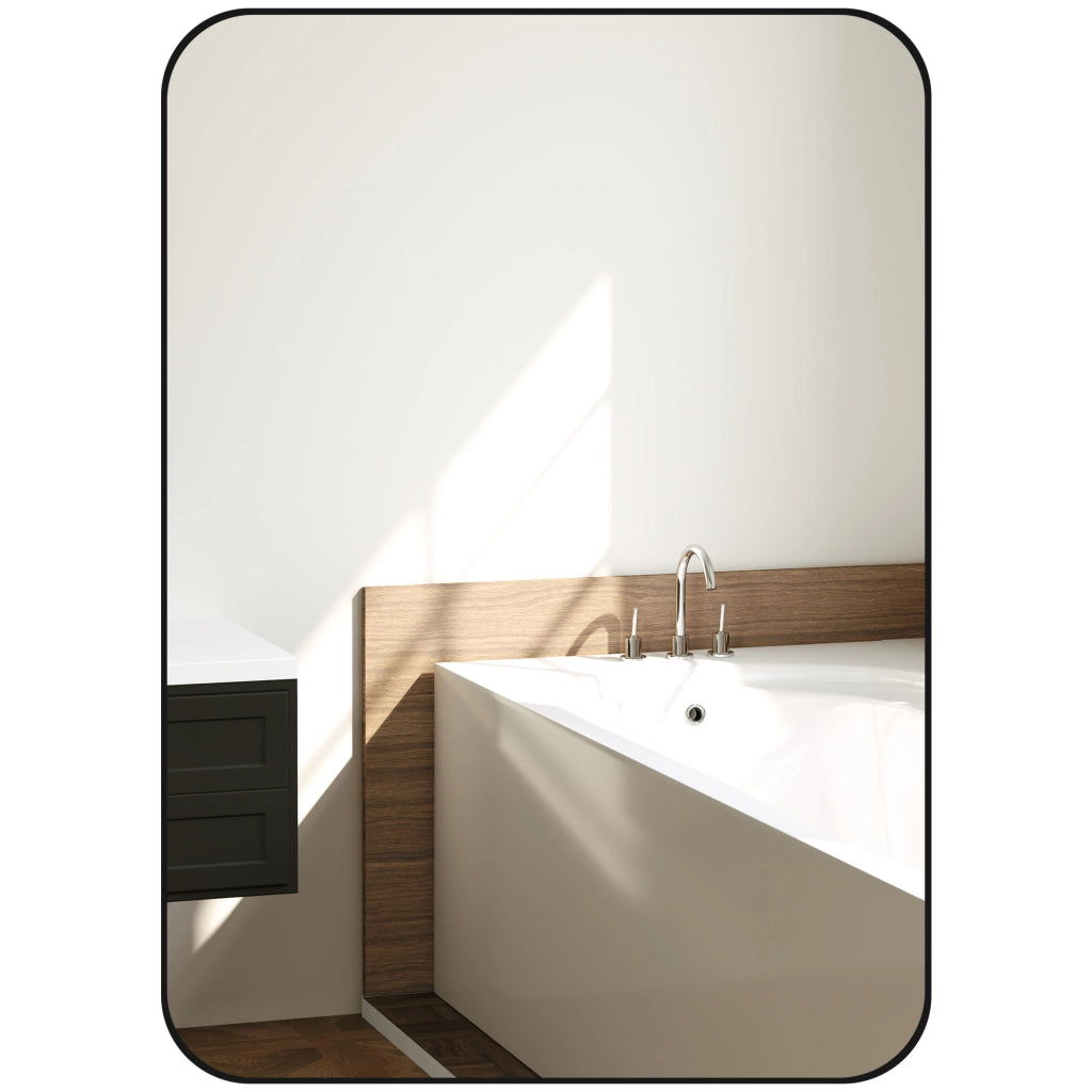 Specchio da Bagno con Cornice in Metallo ¨C Xylo ¨C Nero 50x70 cm