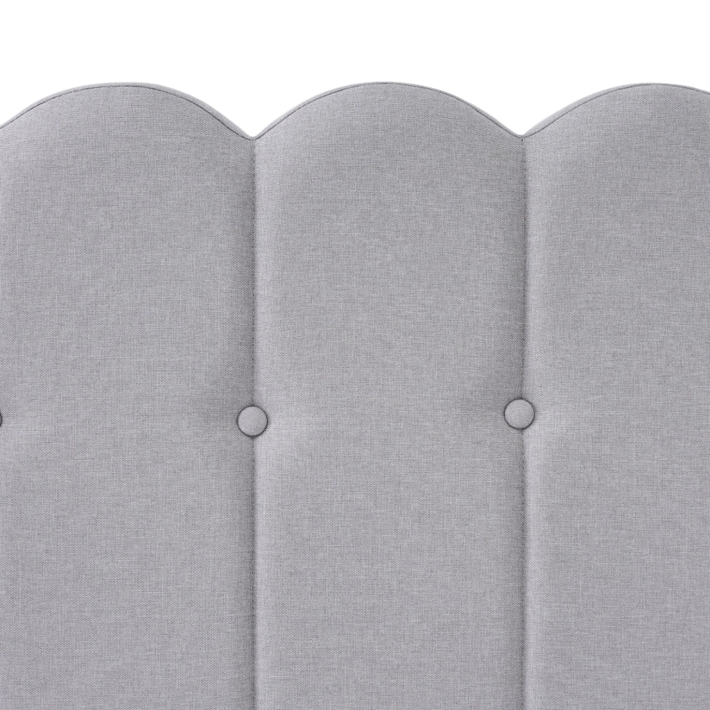 LETTO imbottito 90x200 cm grigio in lino con porta USB e USB-C