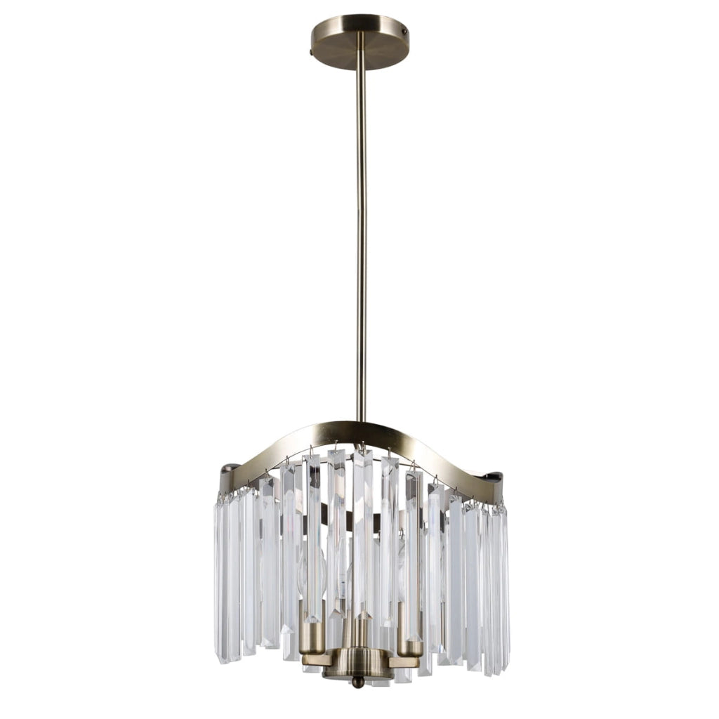Lampadario Italux Sabriga cristallo bronzo antico 3xE14