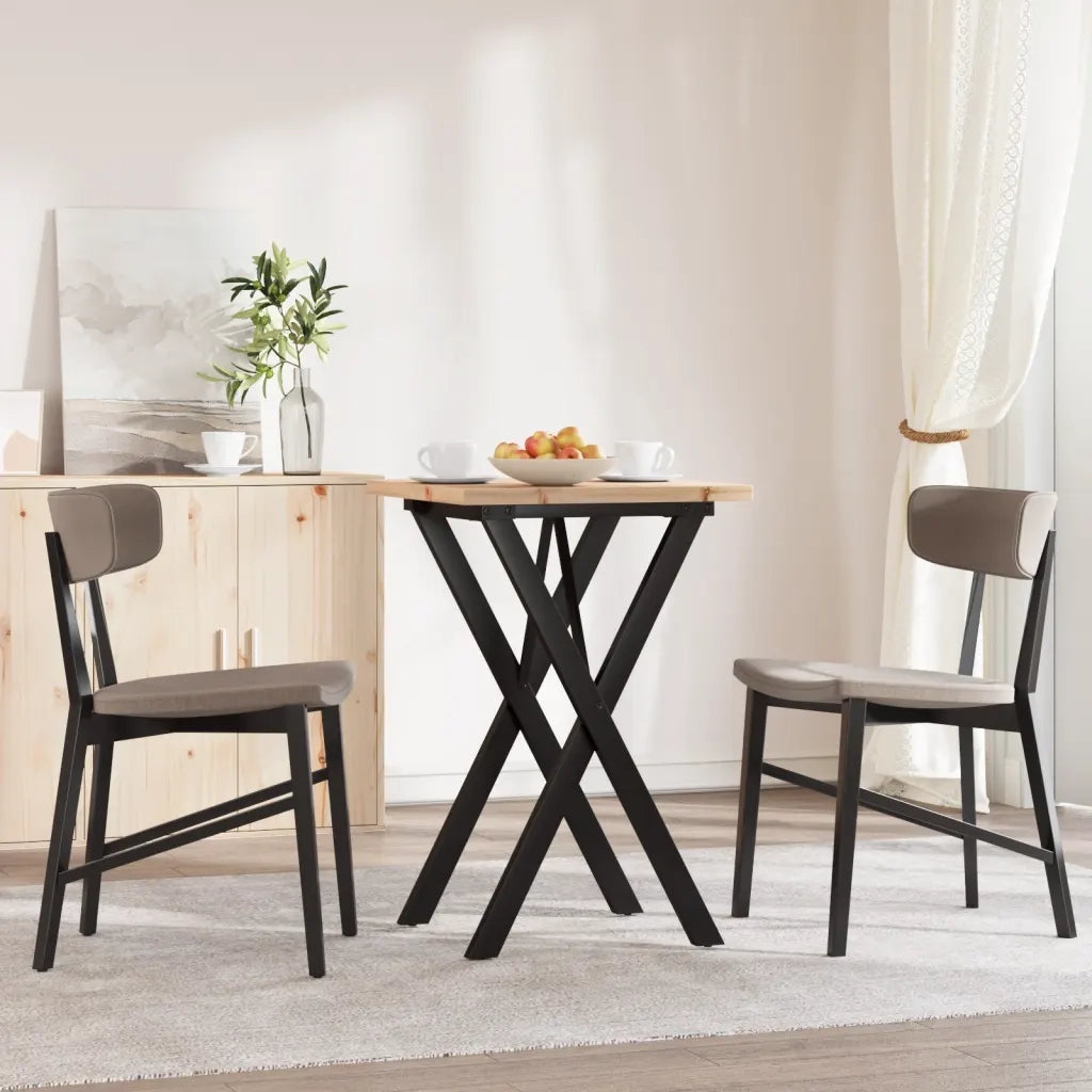 Tavolo da Pranzo Telaio a X 50x50x75,5 cm Legno Pino e Acciaio 3282757