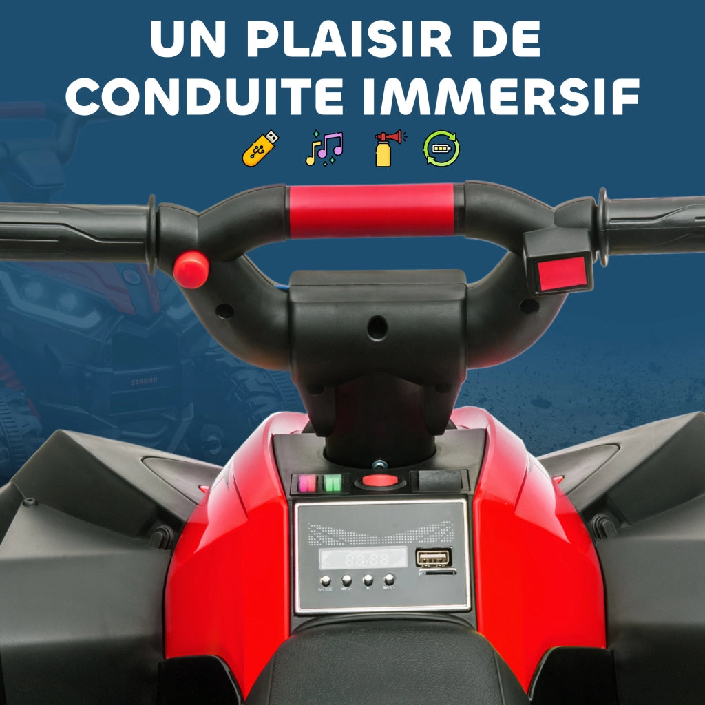 Quadro Elettrico Bambini 12V ¨C Minimal ¨C Rosso con Luci LED e Clacson