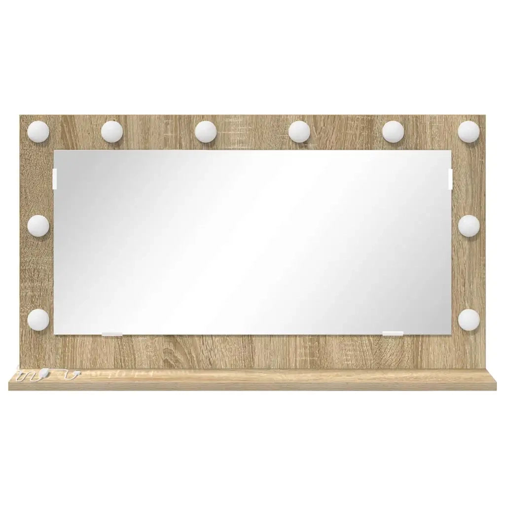 Specchio da Vanità Rettangolare Rovere Sonoma 80 x 45 x 18 cm 868319