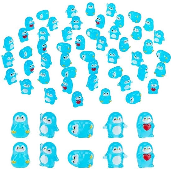 50 pezzi di mini pinguinghi in resina - decorazioni luminose per giardino e acquario