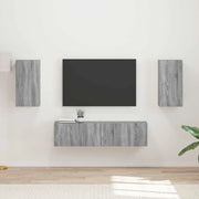 Set mobile TV 4 pcs Grigio Sonoma Legno multistrato