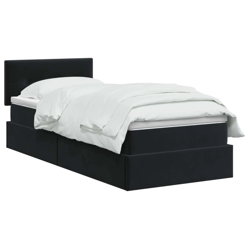 Letto con Contenitore con testiera Nero 100 x 200 cm Velluto 3458789