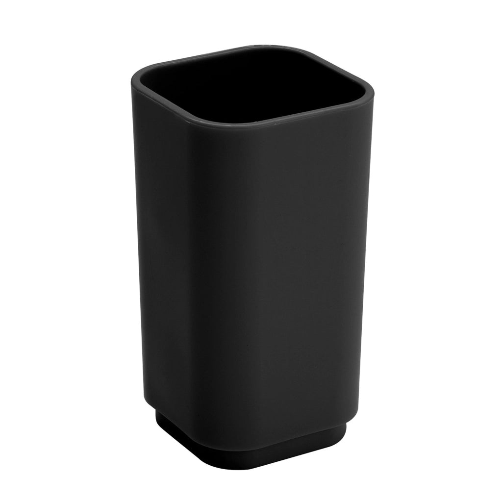 Portaspazzolini d'appoggio in plastica riciclata 6398 Gedy serie SEVENTY Nero Matt