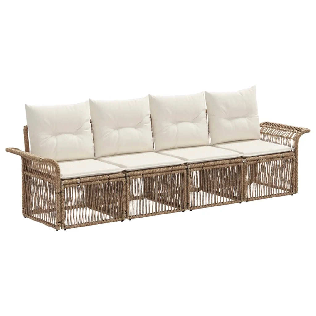 Set Divano da Giardino 4 pz Beige polyrattan 3434754