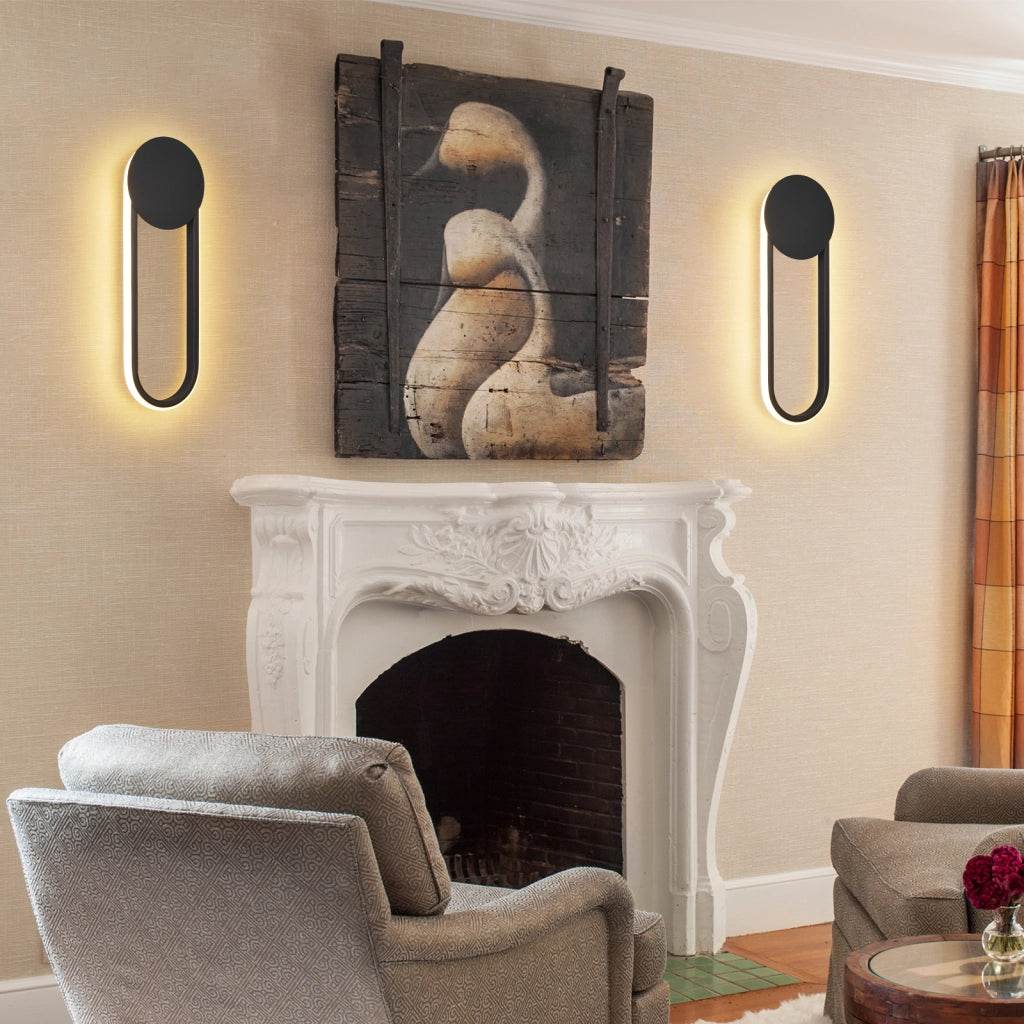 ZMH Applique LED 12w 41cm 3000k Nero Design moderno e minimalista