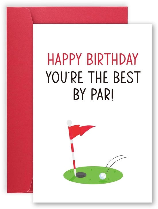 Carta di auguri divertente per golfisti - formato 18x12cm