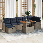 Set Divano da Giardino 8 pz Grigio polyrattan 3359951