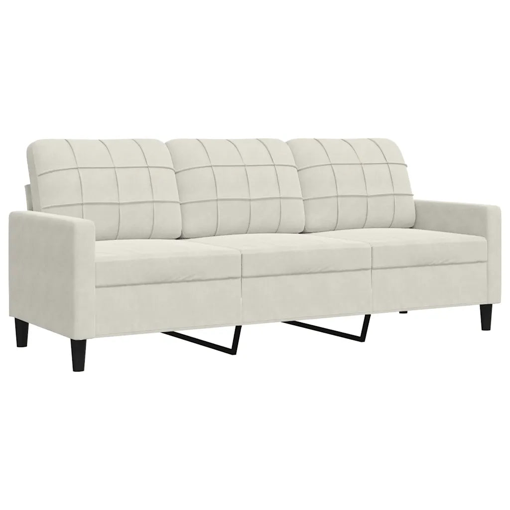 Set di Divani 4 pz con Cuscini e Rinforzi Crema in Velluto 3278389