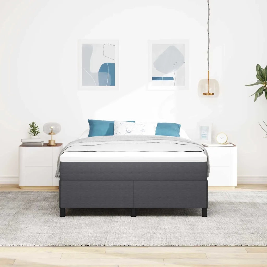 Letto a molle Grigio Scuro 140 x 200 cm Tessuto in Cords 42006973