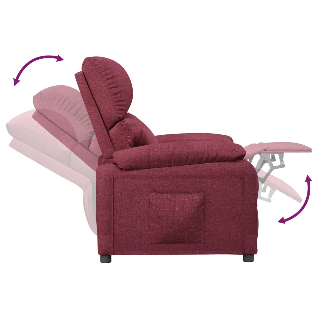 Poltrona Reclinabile in Tessuto Rosso Vino 342454