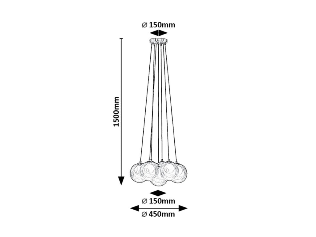 Lampada a sospensione Rabalux Rosehip 7xG9 vetro multicolor